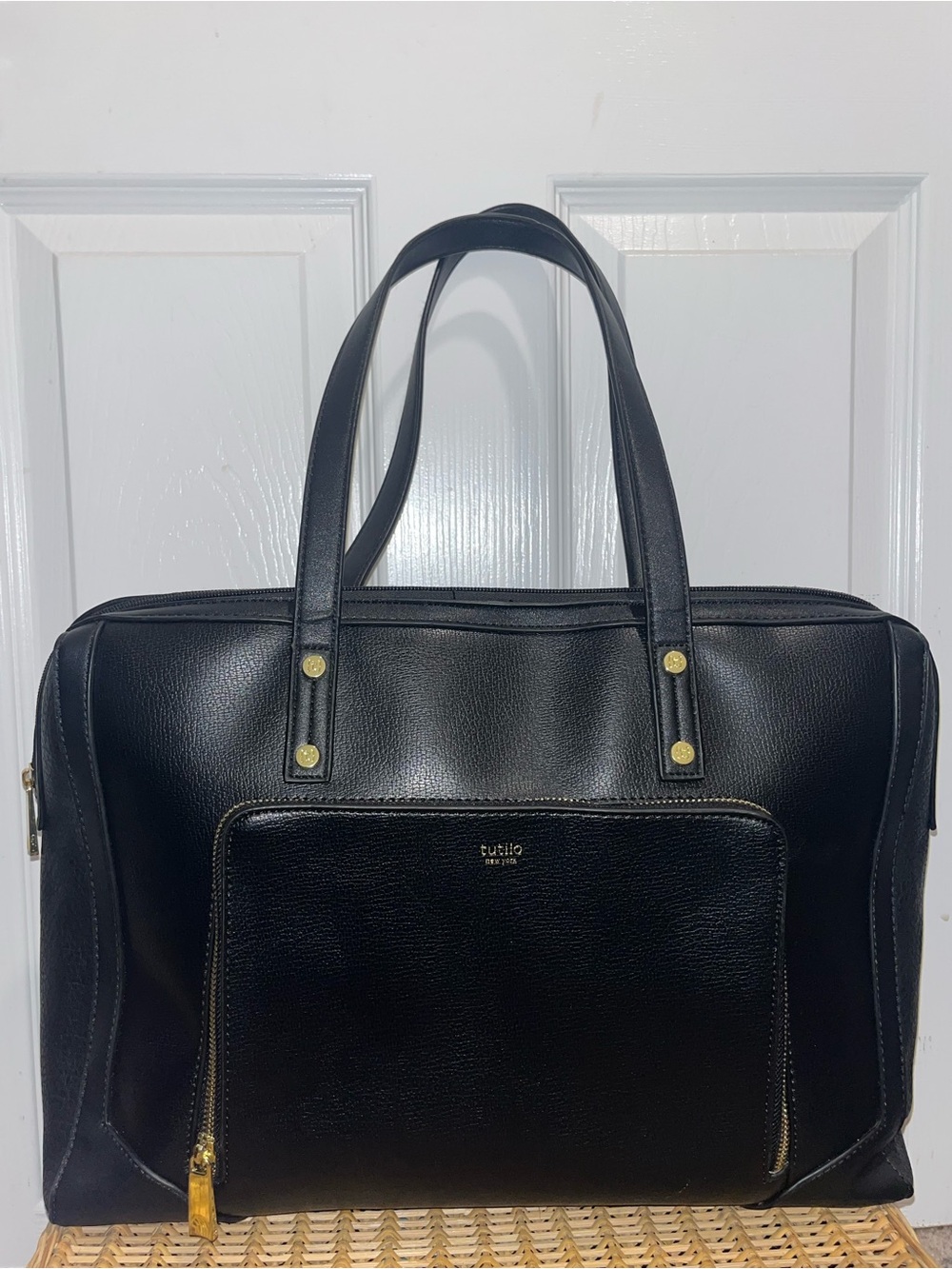 TUTILO NEW YORK Faux leather tech tote bag